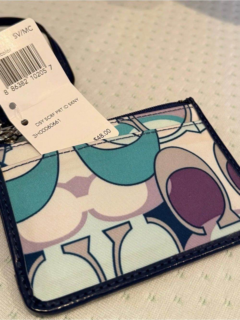 Coach NWT Daisy Scarf Print ID Skinny in SV/Multicolor + wristlet